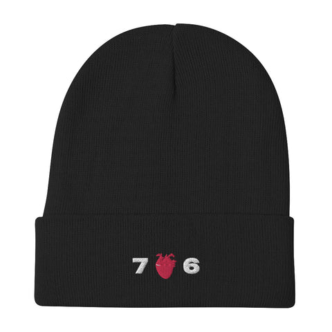 Blk Love From The 706 Embroidered Beanie